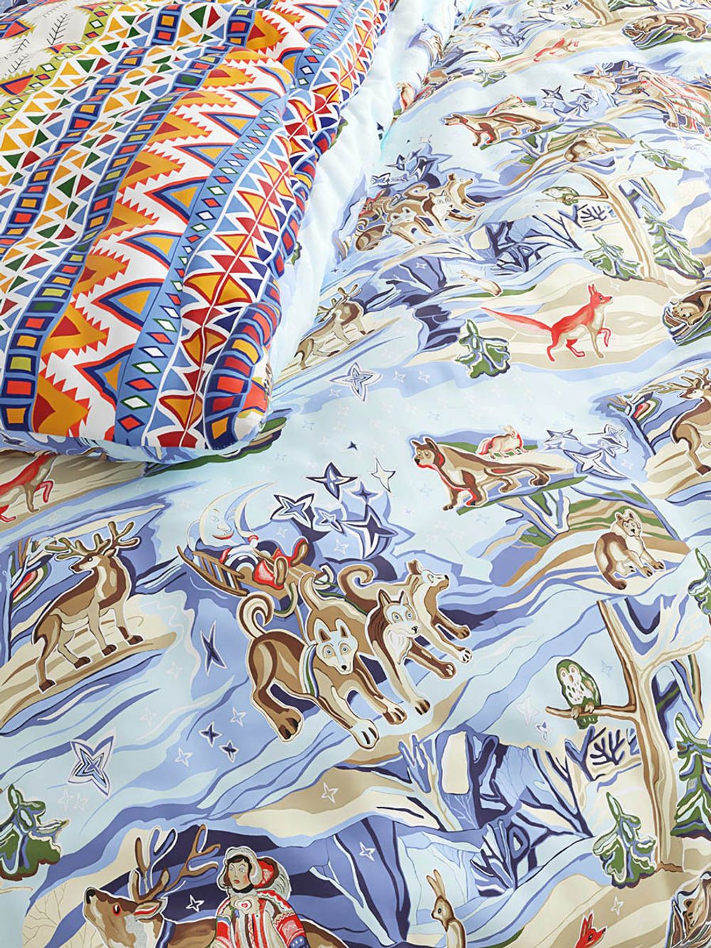 Пододеяльник Сказка "Сказки севера/Орнамент" евро 200х215 см, перкаль