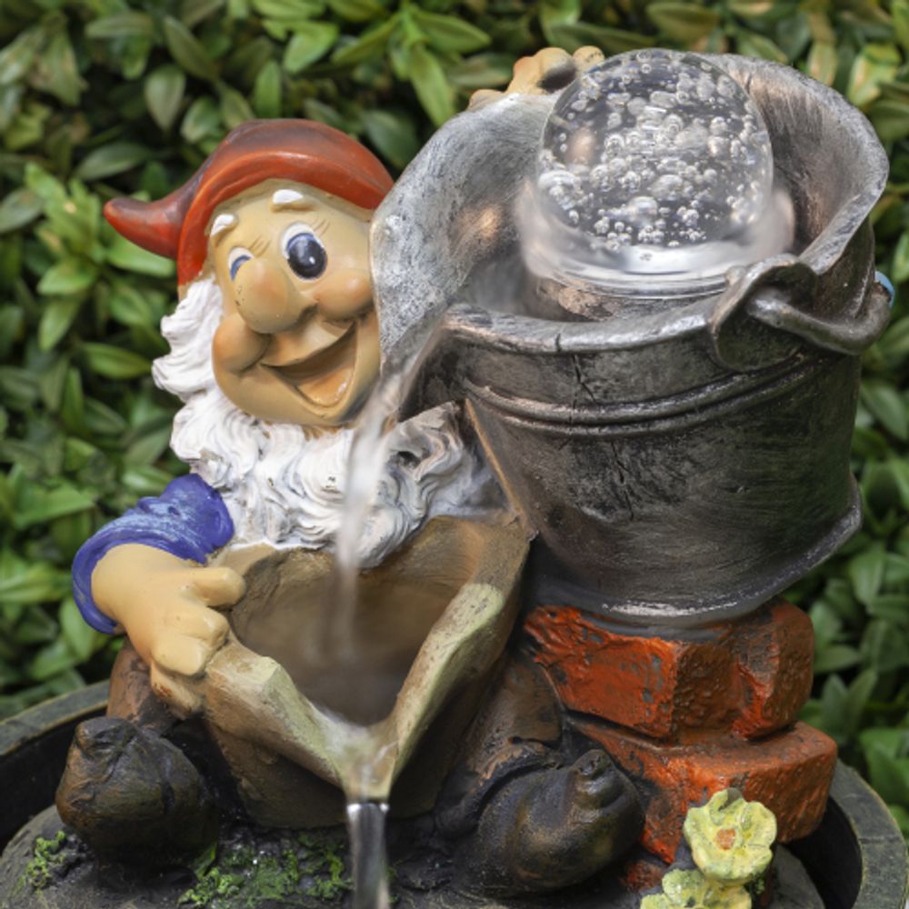 GANF-01 GREEN APPLE Настольный фонтан Гном Дачник 25 cм | GREEN APPLE