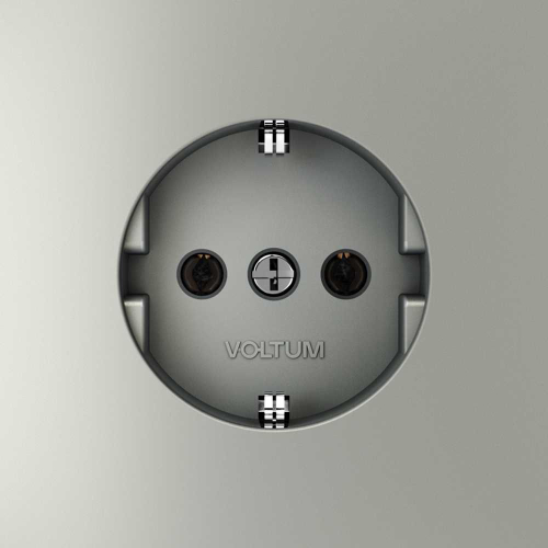 Розетка встраиваемая Voltum S70 с заземлением 16А, (сталь) VLS040105