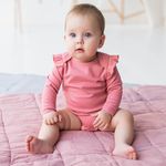 Боди с длинным рукавом и крылышками "Пепельная роза" 0+