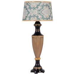 Настольная лампа Ваза Ребристая Бронза с абажуром Тюссо Vatican (Ватикан) Аквамарин