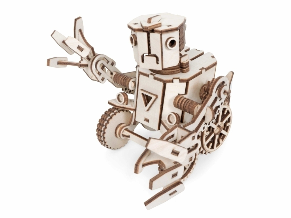 Конструктор 3D деревянный подвижный Lemmo Робот Макс