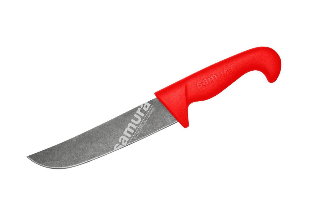 Нож кухонный Samura SULTAN PRO Шеф, 16,6 см, красный, AUS-8 с галтовкой