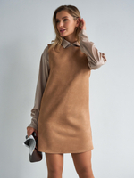 Платье сарафан офисный замшевый