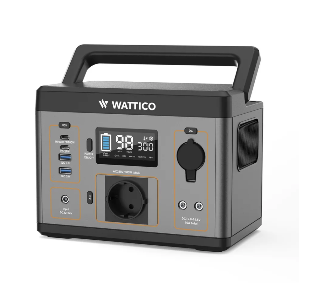 Портативная электростанция Wattico Camp 300, с солнечной панелью Wattico SP100