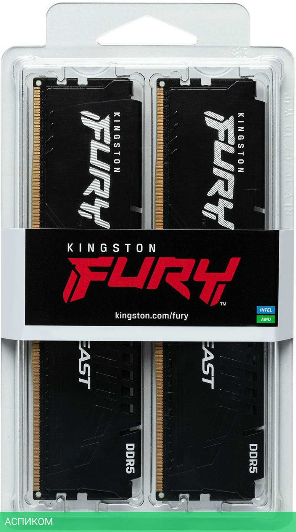 Оперативная память Kingston Fury Beast Black Expo 64Gb DDR5 Black (KF560C36BBEK2-64)
