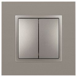 Переключатель ЭРА Elegance 14-1106-16 двойной, 10АХ-250В, титан