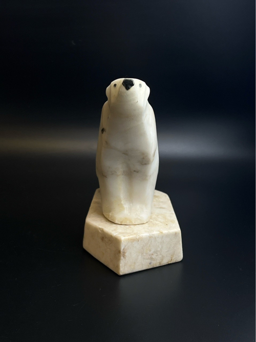 Статуэтка , "Медведь на льдине" мрамор, резьба, СССР, 1960-1980 гг.
