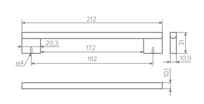 Ручка Elegance, С=192, черный матовый, AQ