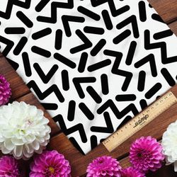 Ткань интерлок крупные черные детальки