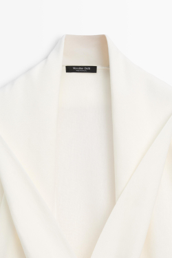 Massimo Dutti Струящаяся льняная рубашка с завязками, белый