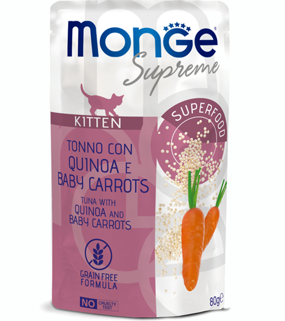 Monge Supreme Kitten для котят из тунца с киноа и мини-морковью 80гр.