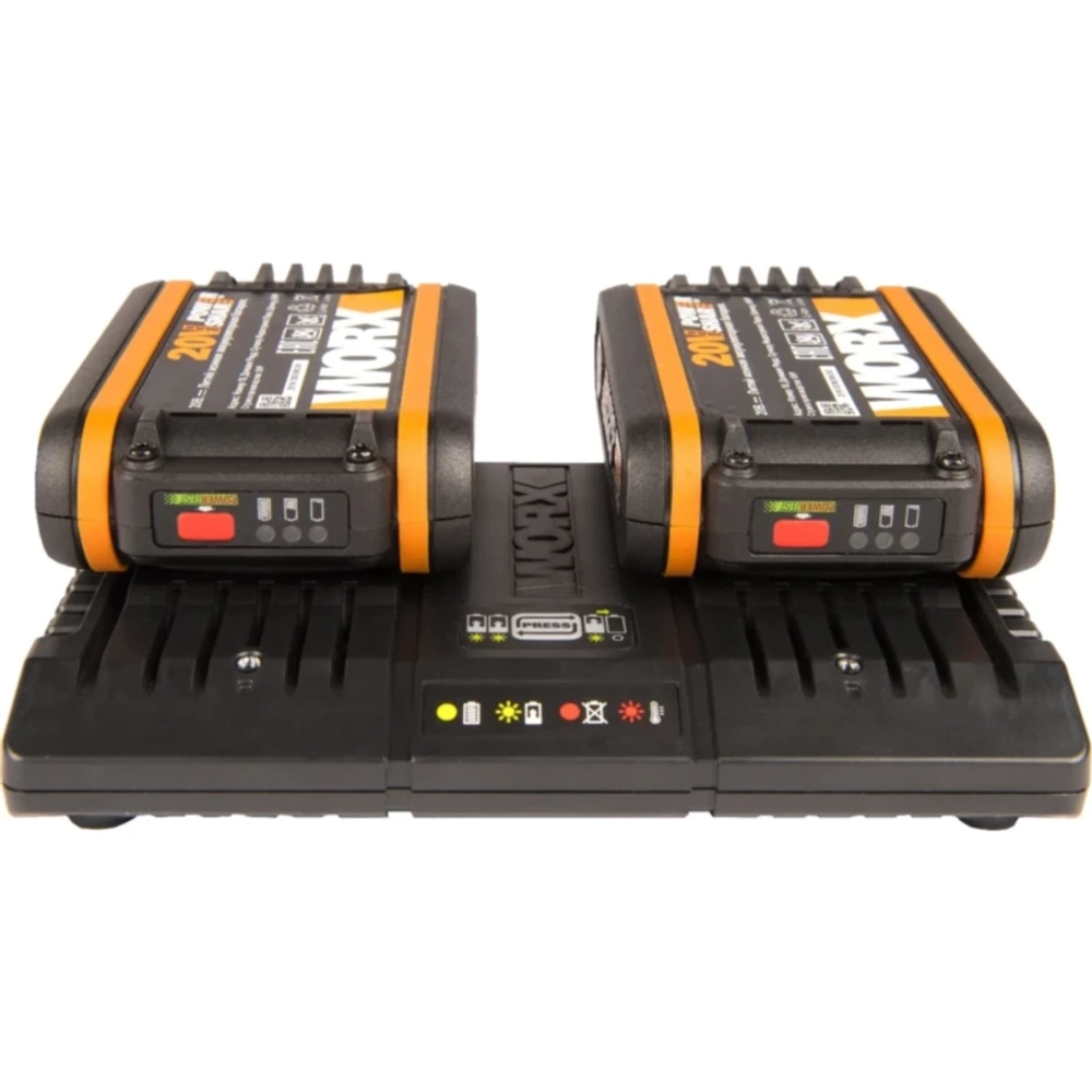 WORX WG583E 40В воздуходувка-пылесос аккумуляторная бесщеточная (2 x 4 Ач, ЗУ) 335 м/с