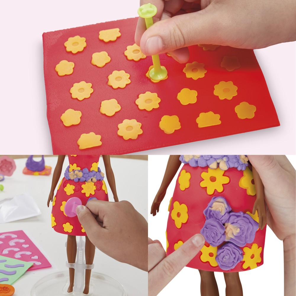 Play-Doh - Пластилин BARBIE Цветочные узоры Дополнительный набор G1363