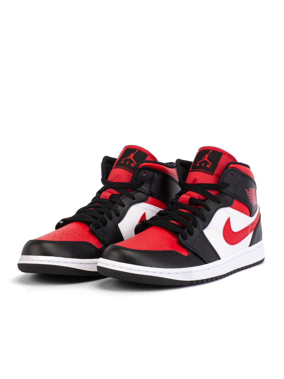 Nike Air Jordan 1 Mid Black, Fire Red & White
