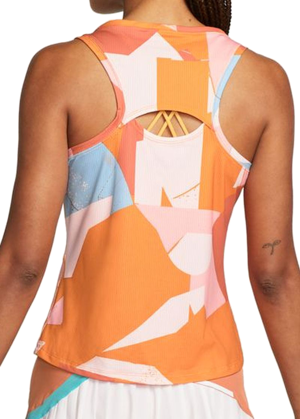 Женский топ теннисный Nike Court Victory Print Tank W - hot curry/white