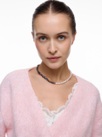 Колье "Petrol white half" Silver