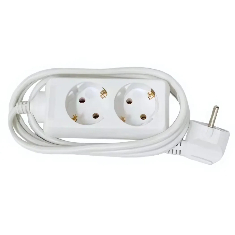 Удлинитель 2гнезда 1.5м с заземлением ПВС 2200Вт 3x0.75мм² Эра (20)