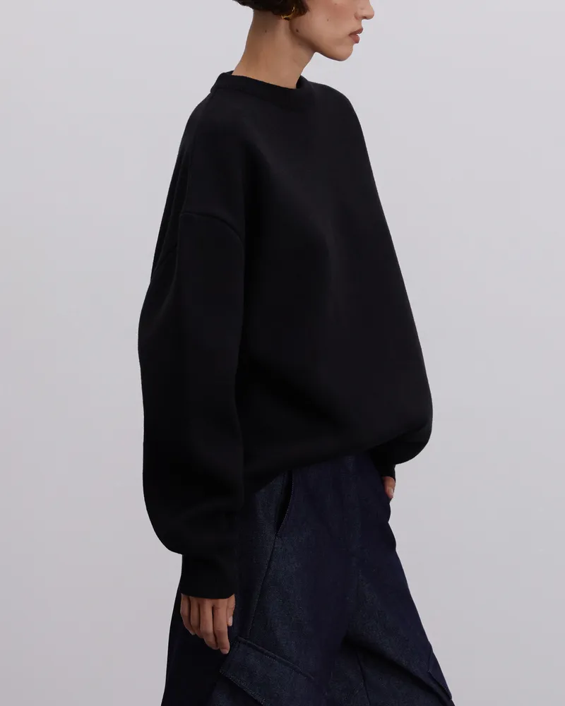 Черный хлопковый свитшот