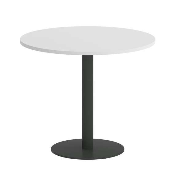 Onix Direct Стол круглый O.SPRG-1 Белый Бриллиант/Металл Антрацит 900*900*750