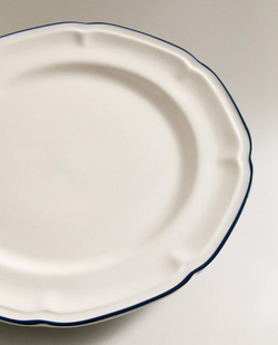 ZARA HOME ТАРЕЛКА С КАЙМОЙ, СИНИЙ