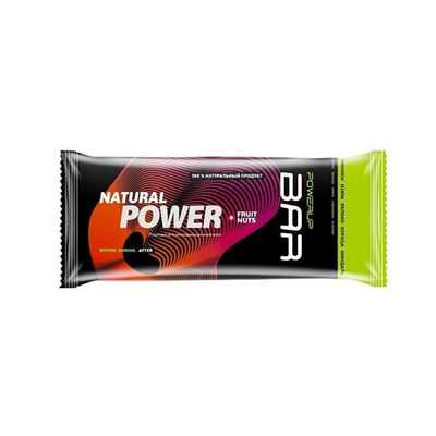 Энергетический батончик POWERUP® BAR, 50 г., FRUIT+NUTS финики, изюм, яблоко, корица, миндаль