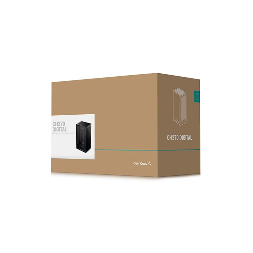 Корпус Deepcool CH270 DIGITAL без БП, черный, mATX/m-ITX