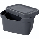 Ящик с крышкой универсальный "luxe", 189х132х110 мм, 1,9л (серый)