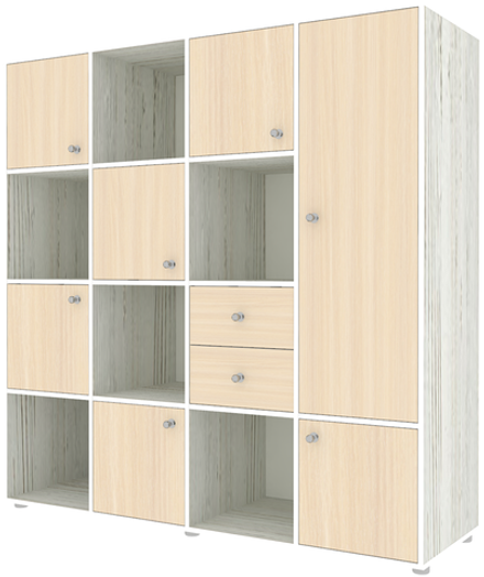 Стеллаж КарИВи Джери 2 Винтерберг  Дуб Молочный