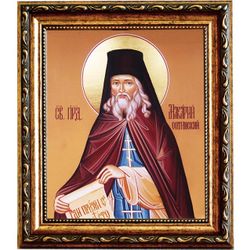 Макарий Оптинский Преподобный.  Икона на холсте.