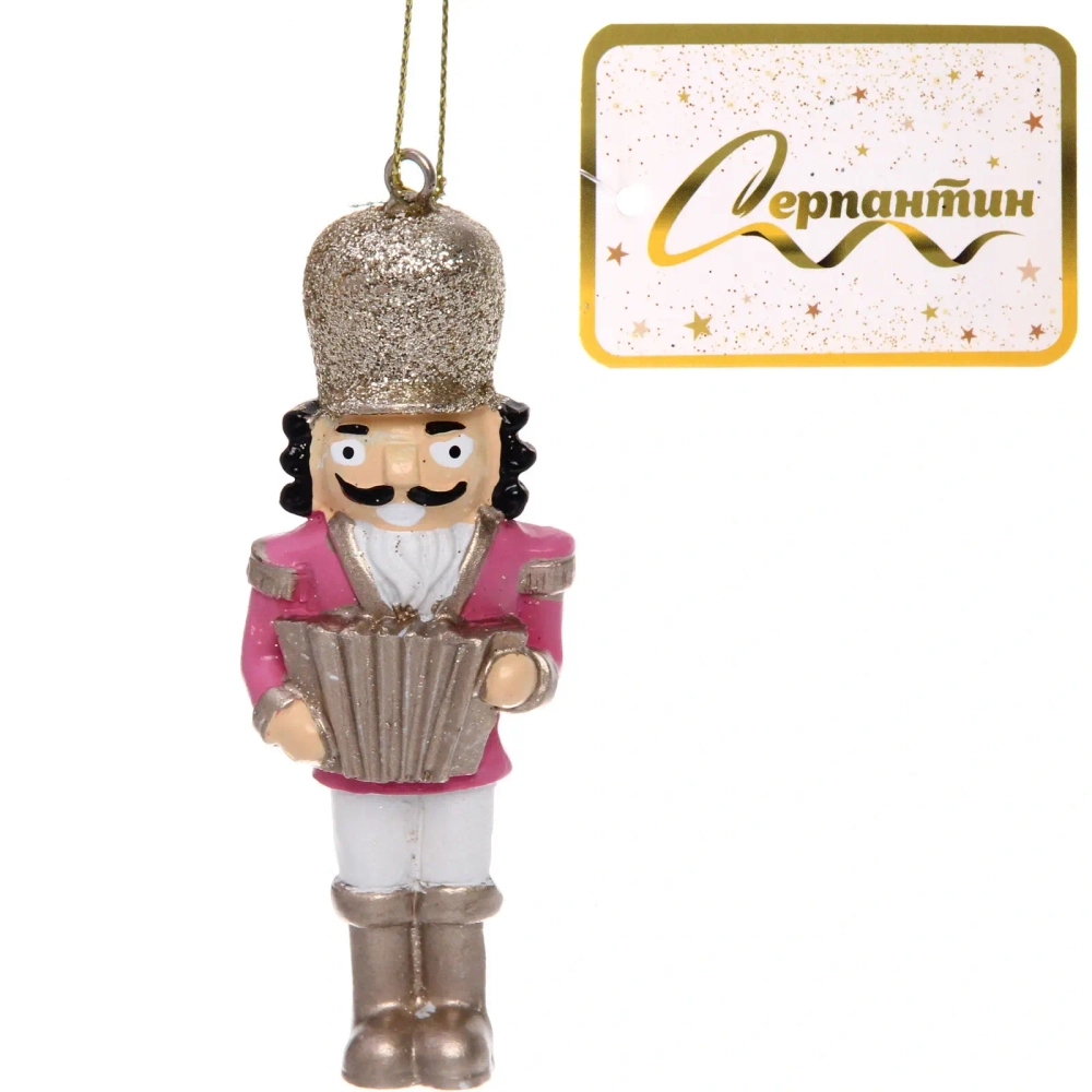 Ёлочная игрушка «Солдат с баяном» 10*3 см