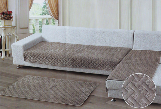 Дивандеки на угловой диван набор из 3 шт, цвет Капучино