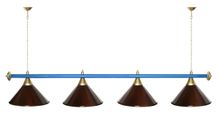 Лампа STARTBILLIARDS 4 пл. (плафоны зеленые,штанга золотая,фурнитура золото)