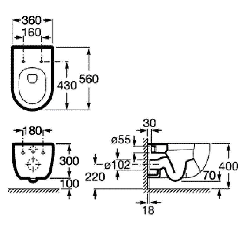 7346247000	 УНИТАЗ ПОДВЕСНОЙ ROCA  N-MERIDIAN с сиденьем