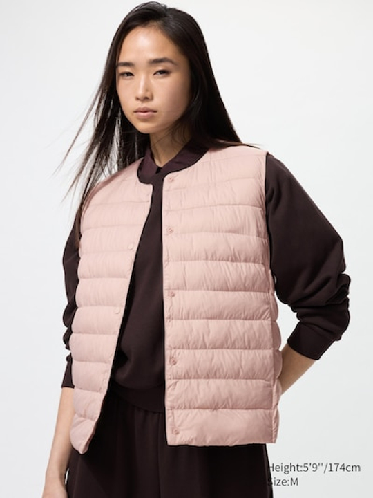 UNIQLO Легкий жилет PUFFERTECH, розовый