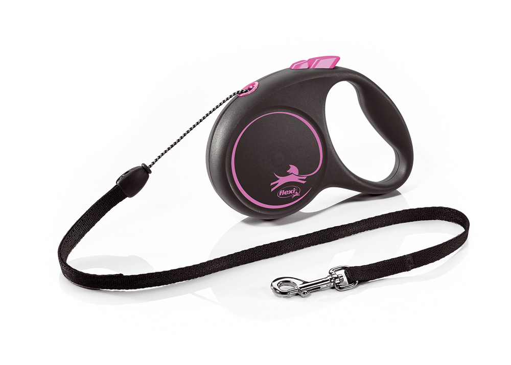 Flexi new Black Design рулетка для собак 12 кг трос 5 м.