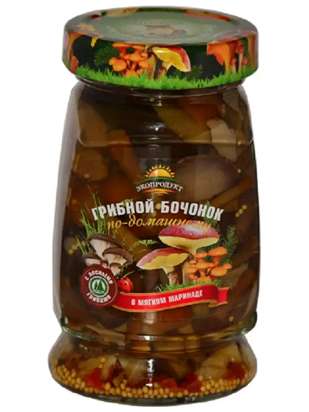 Грибы маринованные Грибной Бочонок ассорти