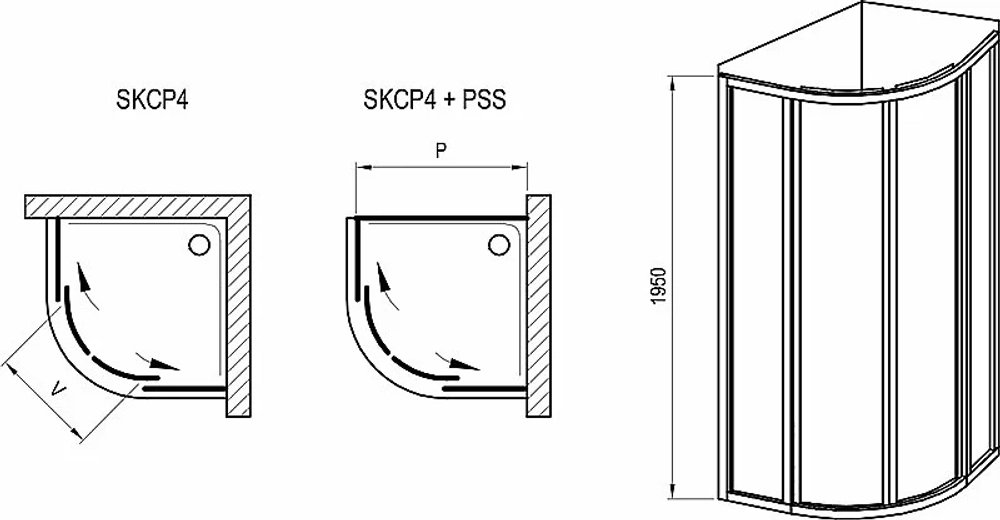 Душевой уголок Ravak SUPERNOVA SKCP4 80x80 белый/Grape