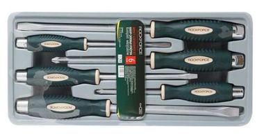 Набор отверток силовых магнитных ''Profi''S2, 6пр. (PH:2x100, 3x150мм, SL 5.5х125, 6.5х150, 10х200, 12х200мм)в лотке RockForce##Rock FORCE RF-2069