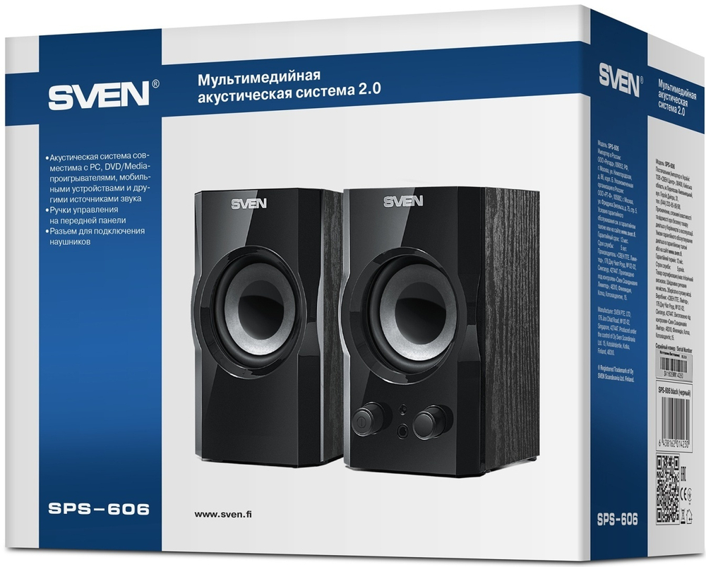 Компьютерные колонки SVEN SPS-606 черный