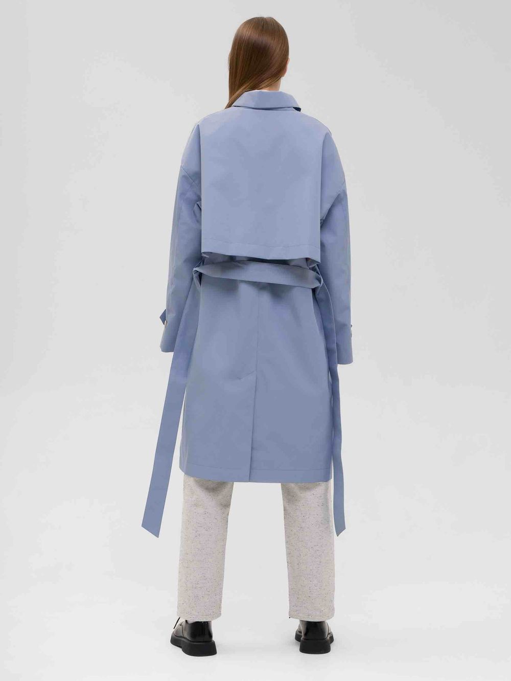 Плащ FOS Средней длины Женский Голубой