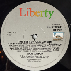 Винтажная виниловая пластинка LP The Best Of Julie London (UK 1984)