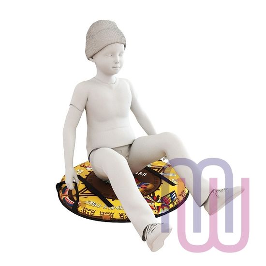 Ледянка-щит с ремнями, мягкая Small Rider Slider 55 см, индеец