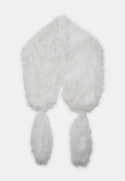 STRADIVARIUS Шарф из искусственного меха с помпонами, экрю