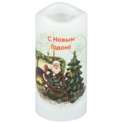 Светодиодный проектор ЭРА EGNDS -SK светильник новогодний Свеча Санта теплый свет LED 3*ААА 15 см