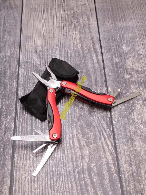 Армейский мультитул 12в1 плоскогубцы нож отвертка Красный