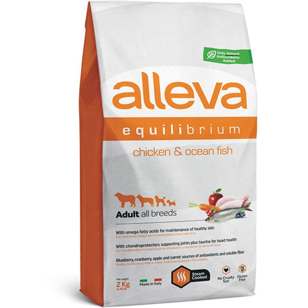 Корм Аллева Эквилибриум Мэйтенанс Equilibrium All Day Maintenance Chicken & Ocean Fish All Breeds для взрослых собак всех пород с курицей и океанической рыбой, 2 кг