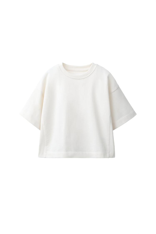ZARA ОДНОТОННАЯ ФУТБОЛКА HEAVY JERSEY, ЭКРЮ