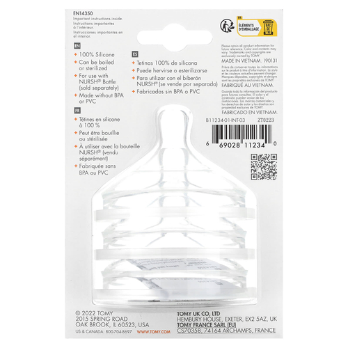 Boon, Nursh, силиконовые соски, для быстрого приготовления, от 6 месяцев`` 3 соски