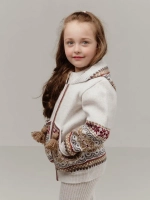 Кофта вязаная на молнии с капюшоном и карманом